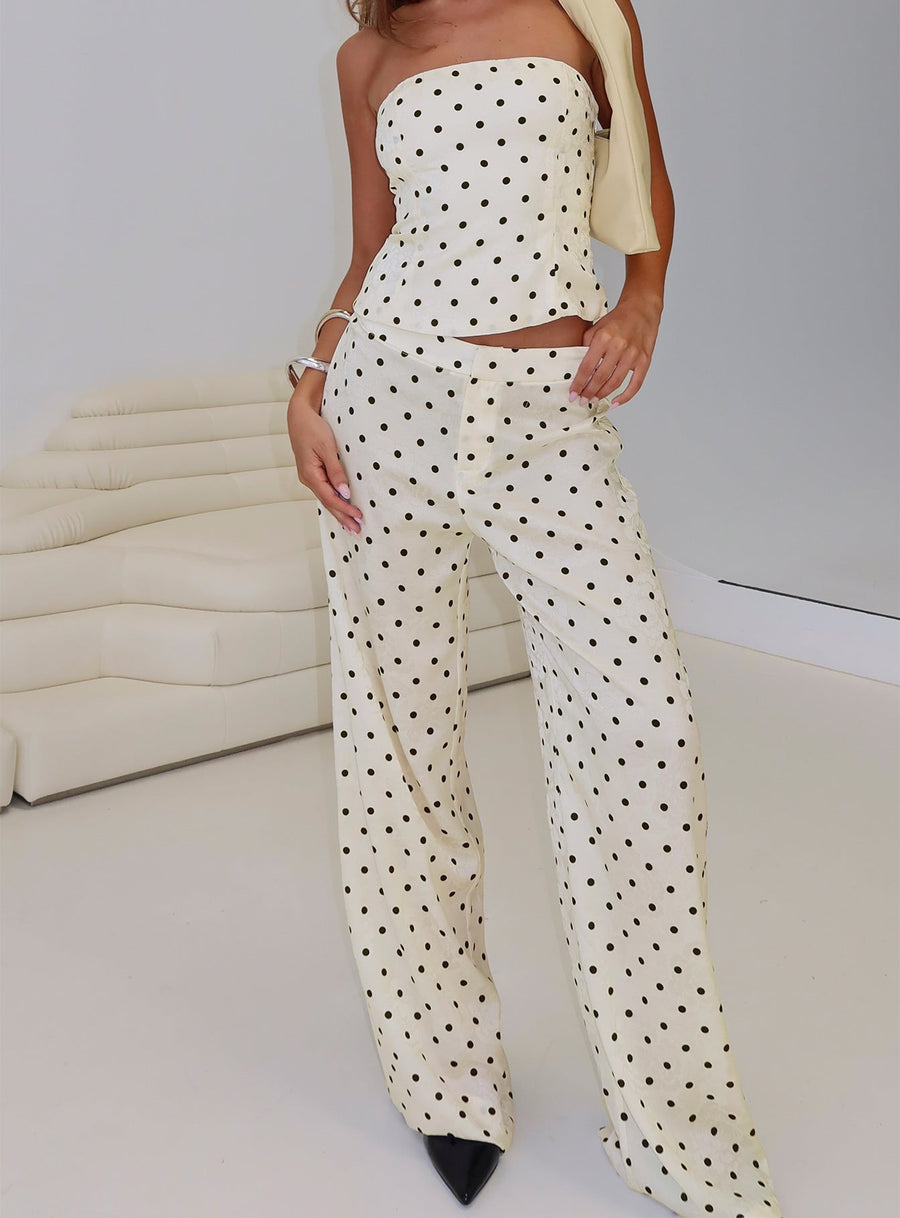 Powdered Sugar Strapless Polka Set