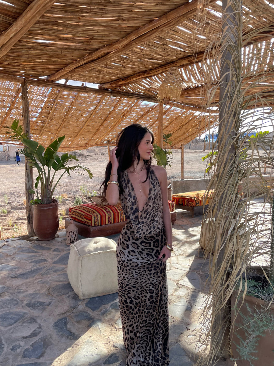 Columbine Maxi Dress - leopard