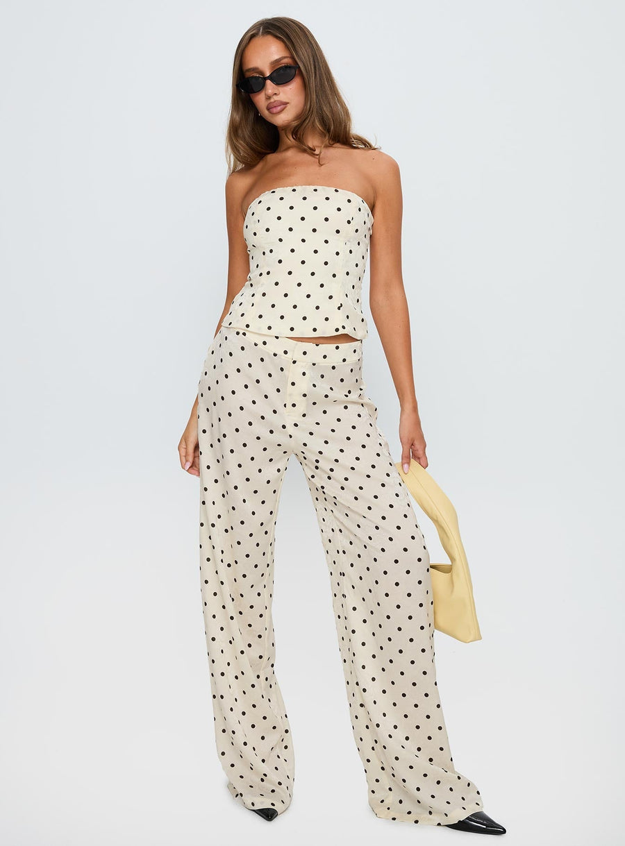 Powdered Sugar Strapless Polka Set