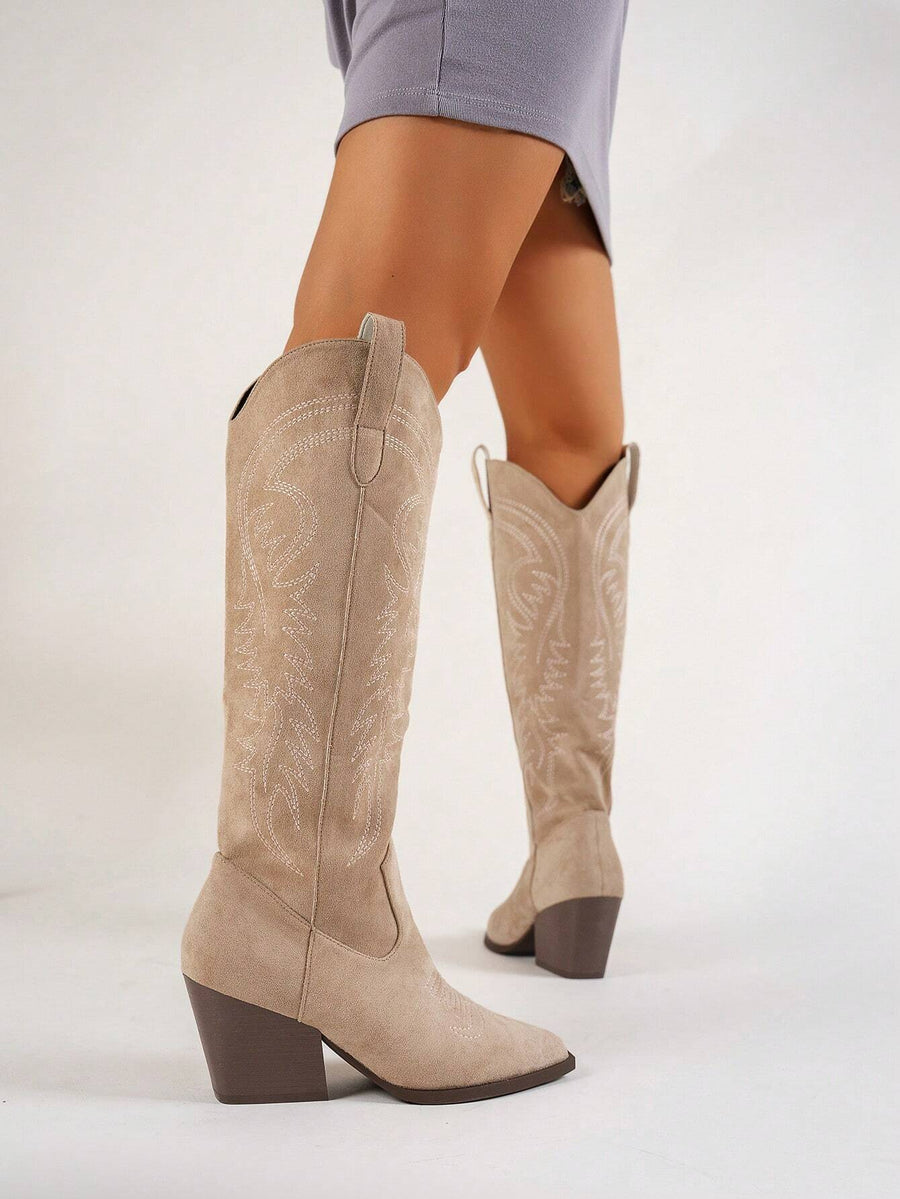 Sand Suede Western Boots