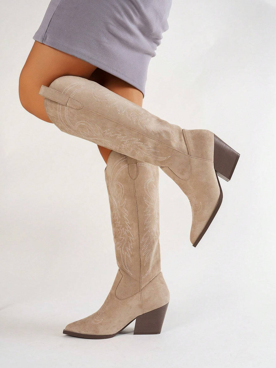 Sand Suede Western Boots