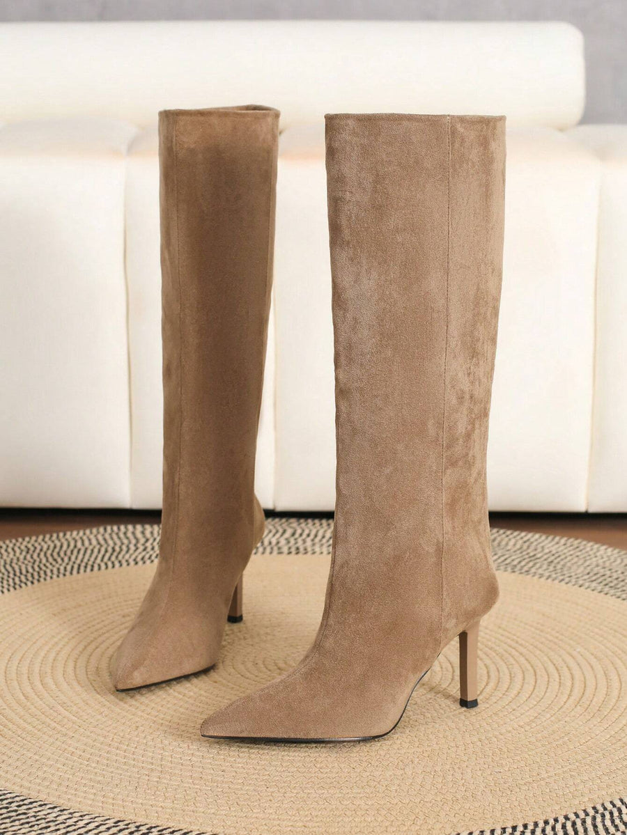 Sleek Suede Stiletto Boots