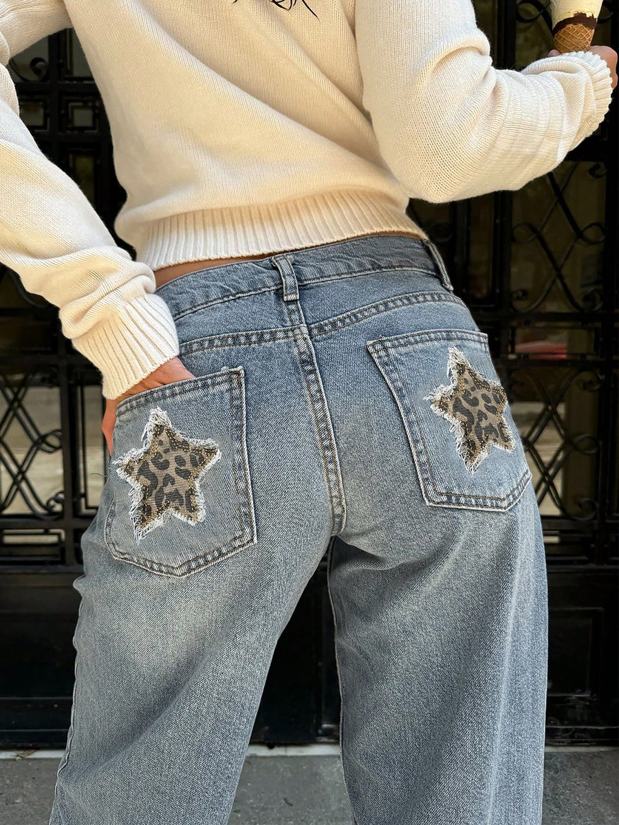 Star Patch Denim – Vintage Grey
