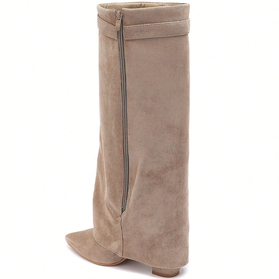 Taupe Luxe Buckle Boots