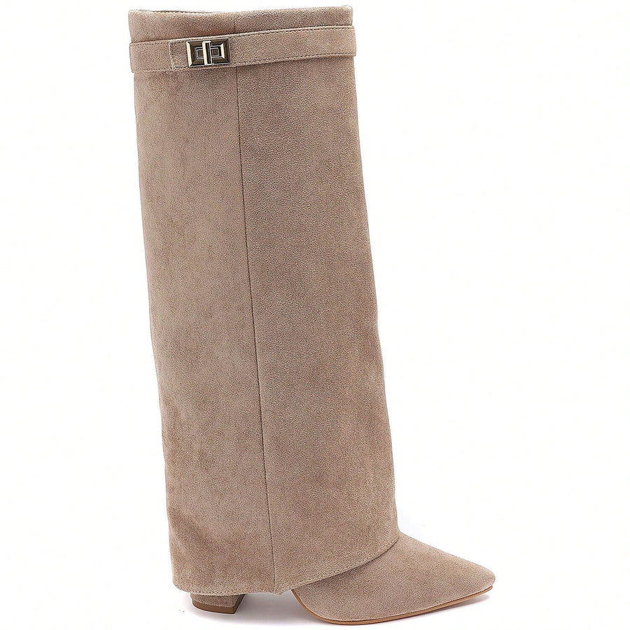 Taupe Luxe Buckle Boots