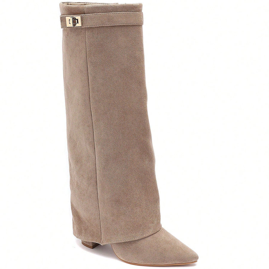 Taupe Luxe Buckle Boots
