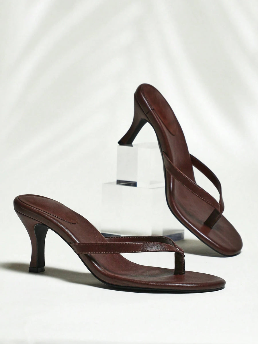 Heeled Thong - Brown Low-High