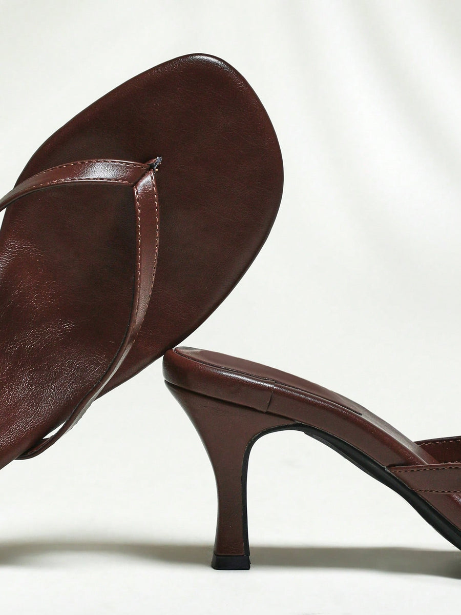 Heeled Thong - Brown Low-High