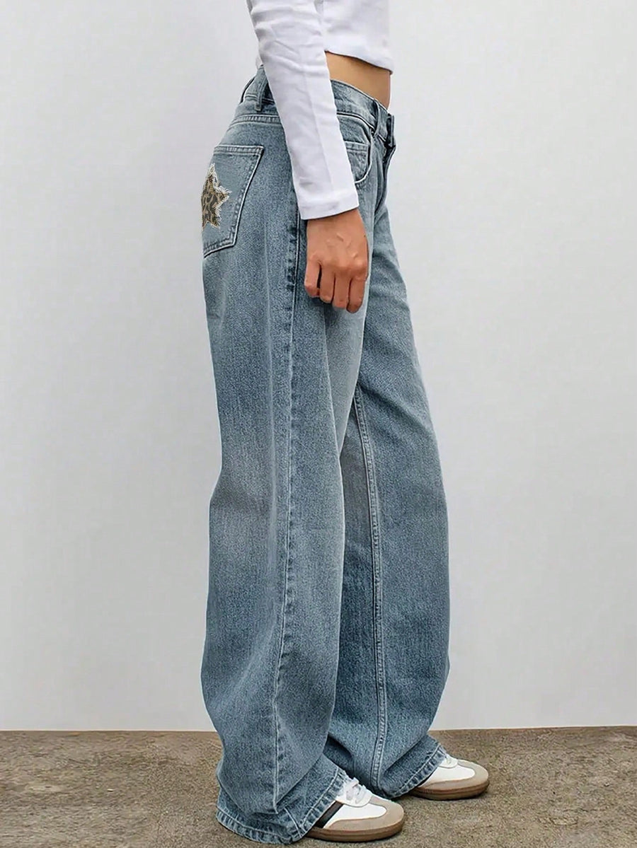 Star Patch Denim – Vintage Grey
