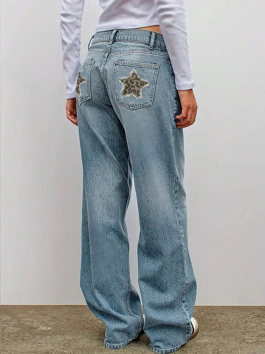 Star Patch Denim – Vintage Grey