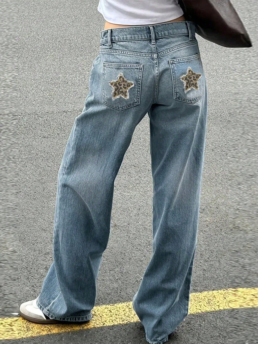 Star Patch Denim – Vintage Grey