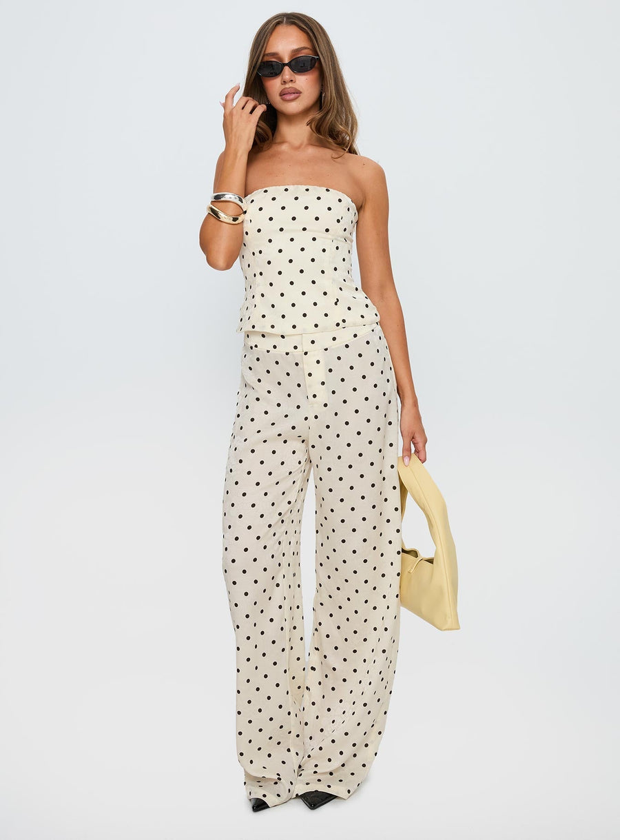 Powdered Sugar Strapless Polka Set