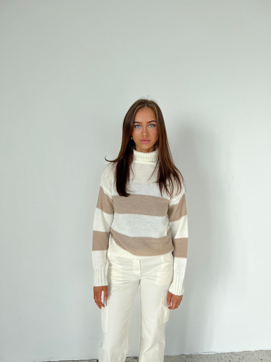 Mille sweater - Beige stripes