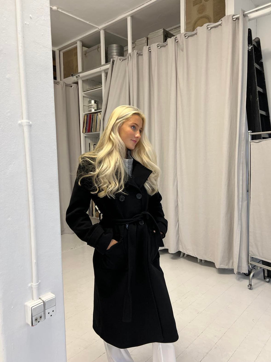 Black Belted Trench Coat