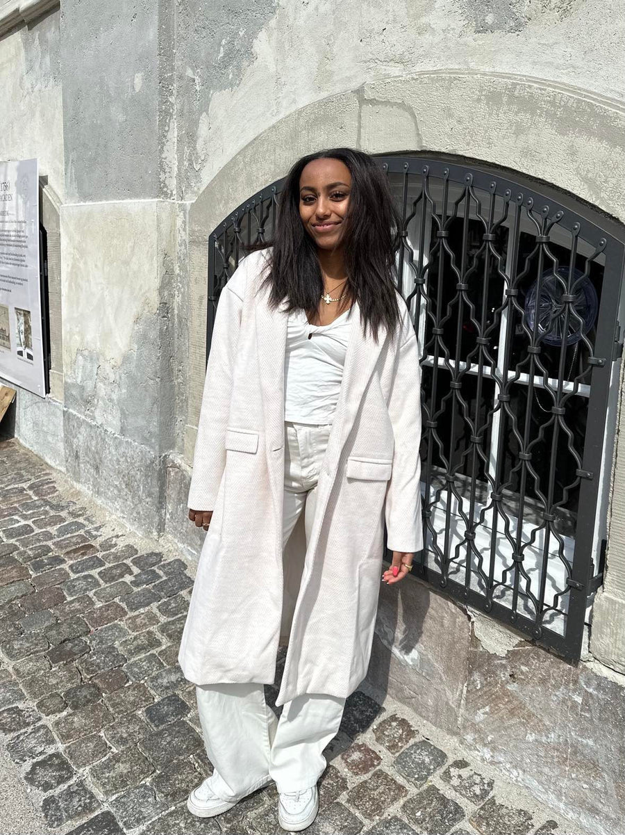 Light Beige Wool Blend Coat