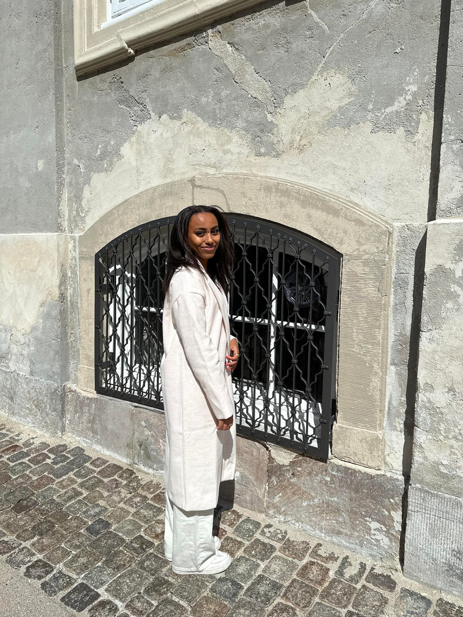 Light Beige Wool Blend Coat