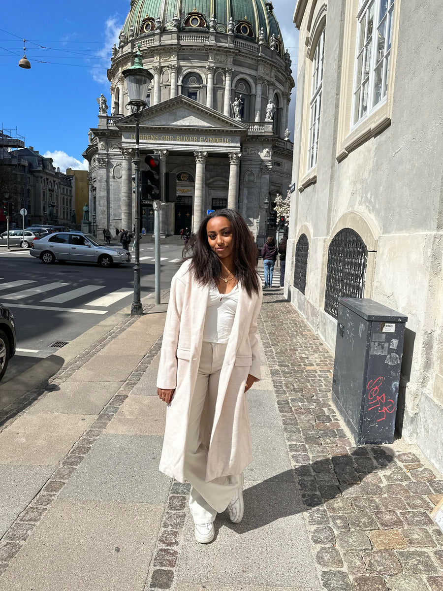 Light Beige Wool Blend Coat