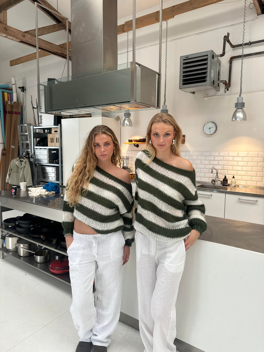 Forest Stripe Chunky Knit Sweater