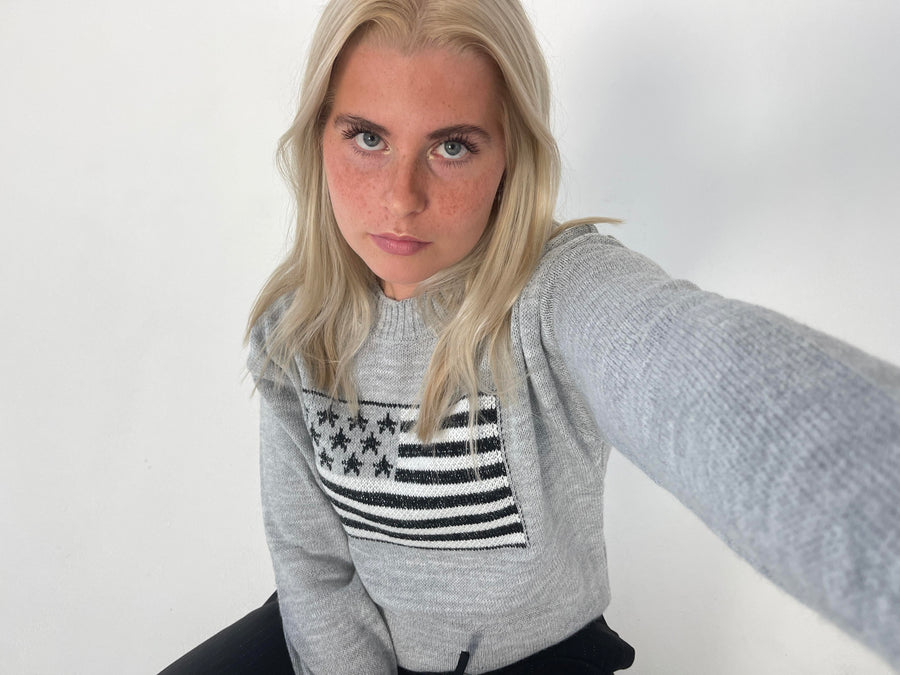USA Star Flag Knit Sweater