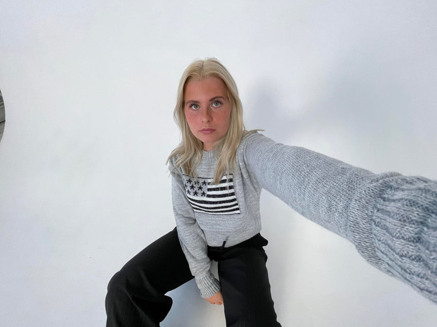 USA Star Flag Knit Sweater