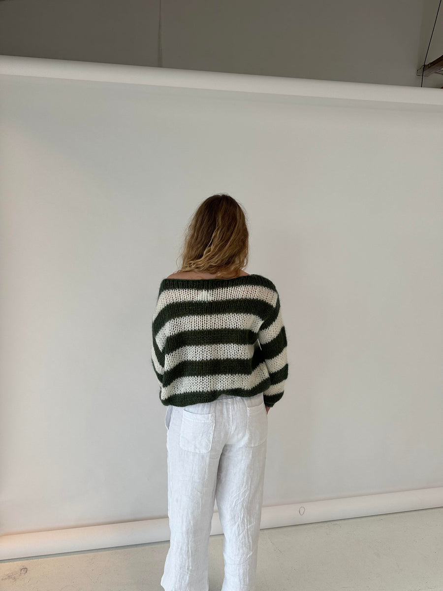 Forest Stripe Chunky Knit Sweater