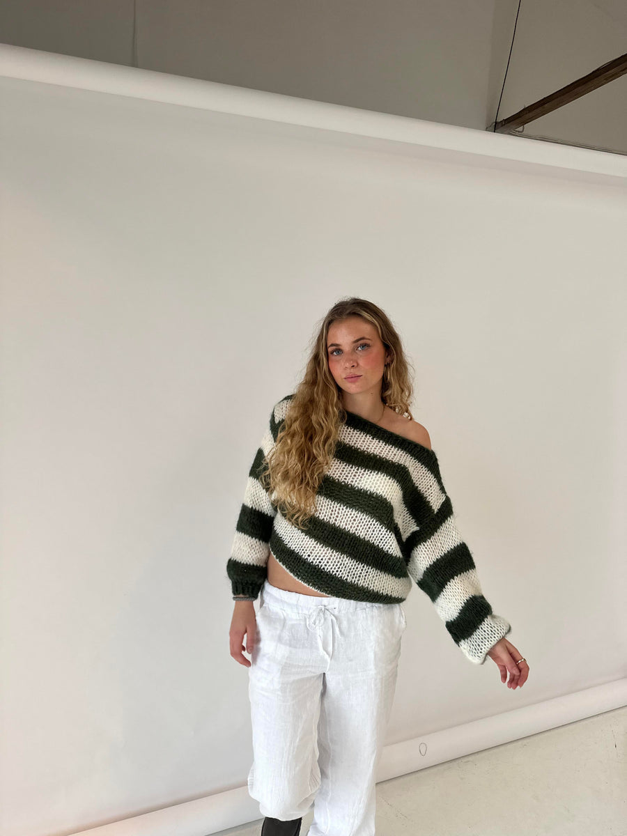 Forest Stripe Chunky Knit Sweater