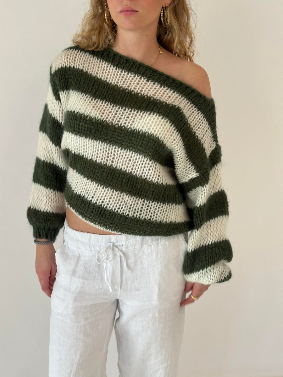 Forest Stripe Chunky Knit Sweater