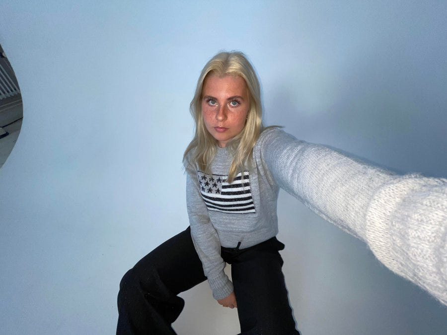 USA Star Flag Knit Sweater