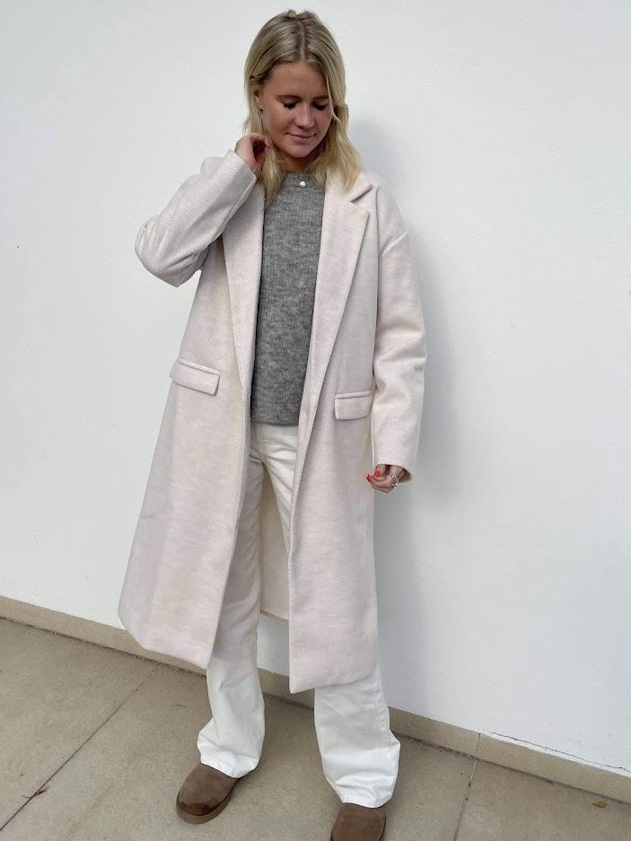 Light Beige Wool Blend Coat