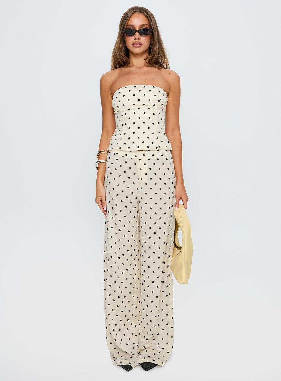 Powdered Sugar Strapless Polka Set