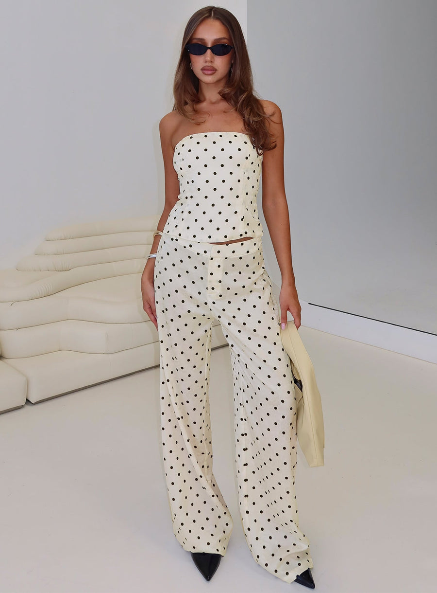 Powdered Sugar Strapless Polka Set