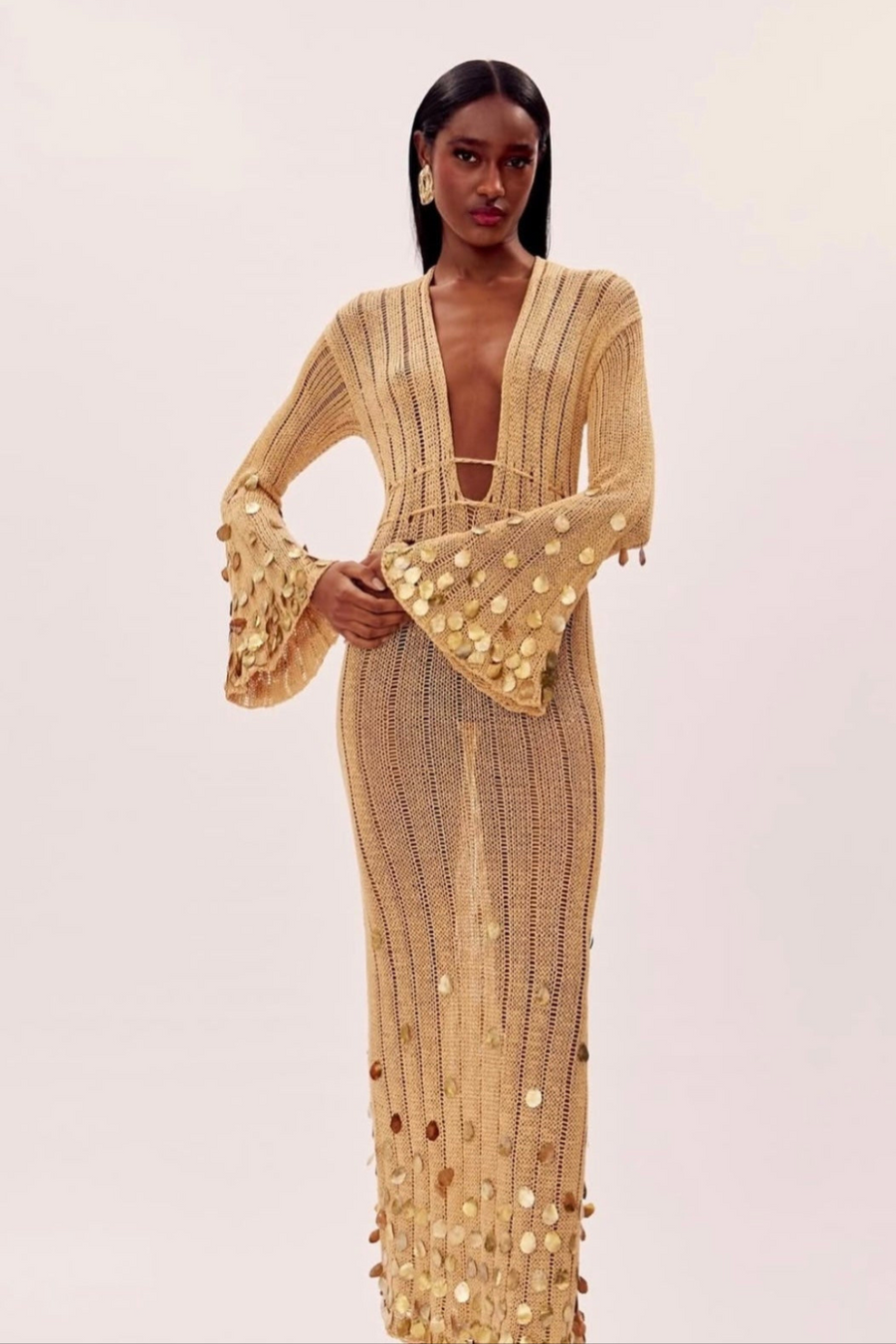 Gold-Cover Maxi Dress