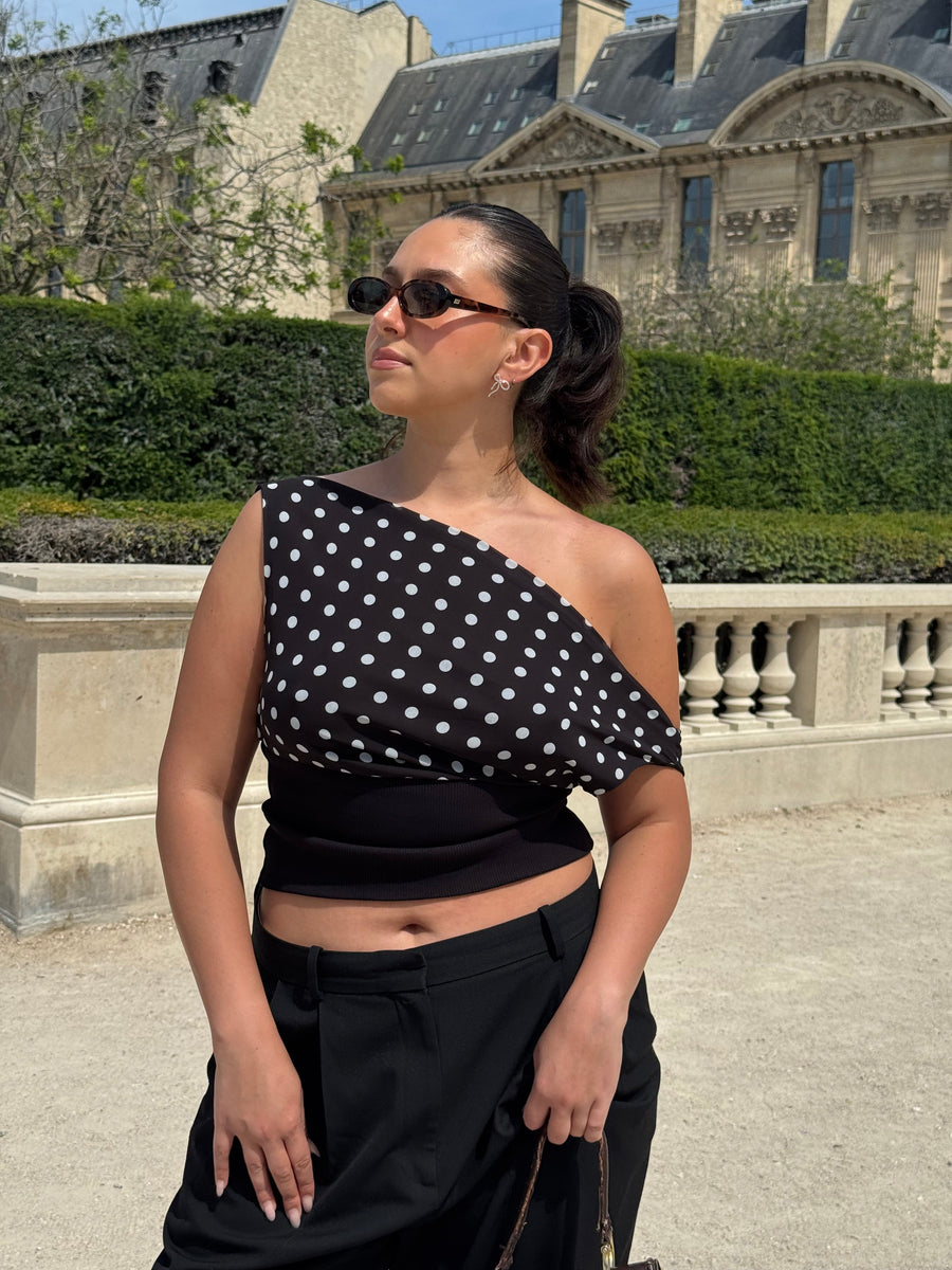 Milano Dots Top - Black/White