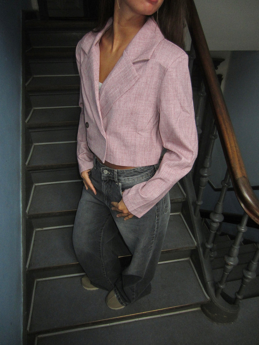 Pink Cropped Blazer
