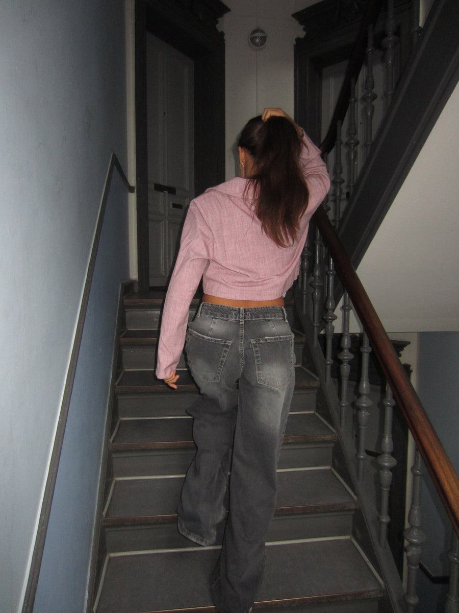 Pink Cropped Blazer