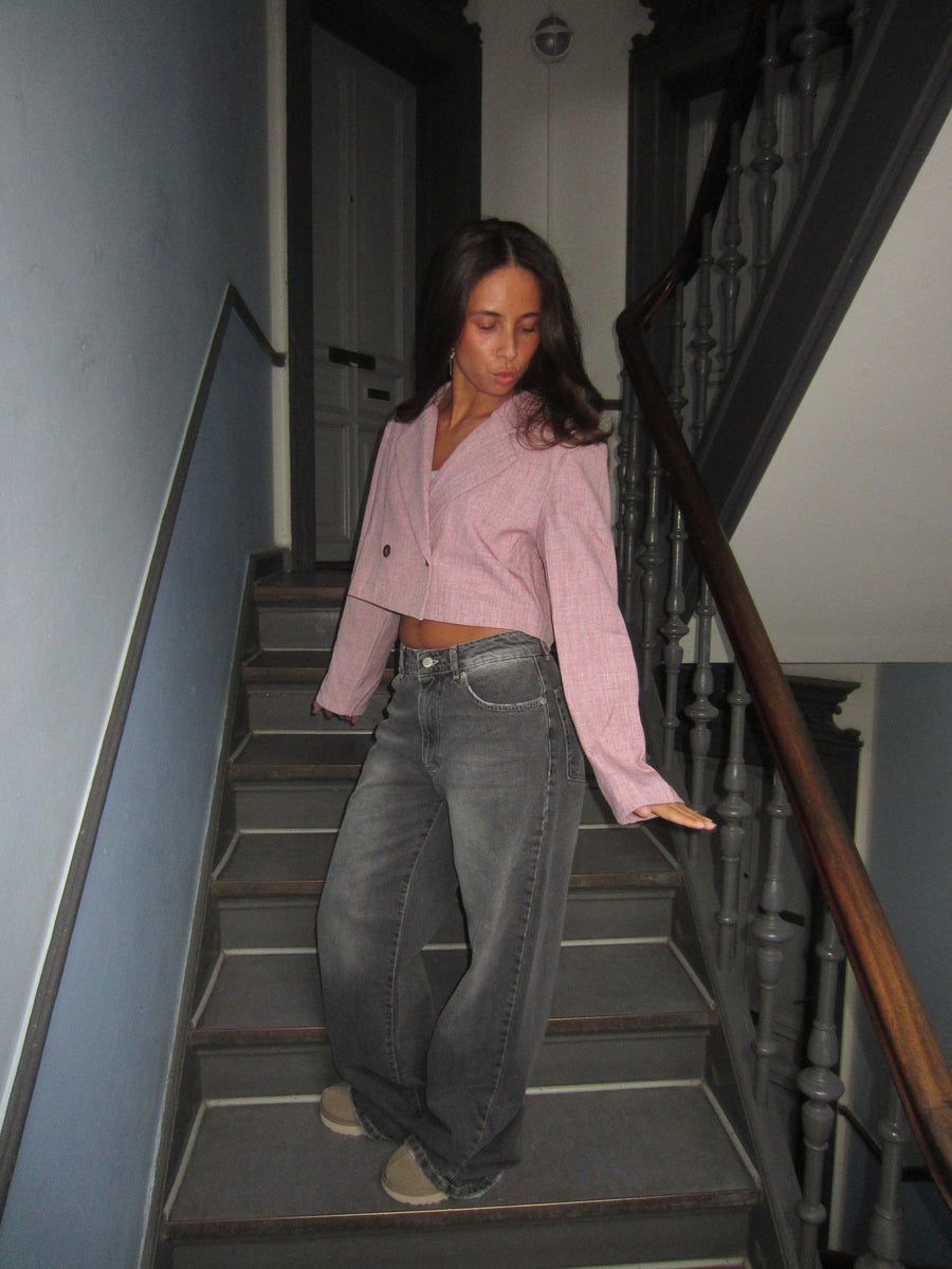 Pink Cropped Blazer