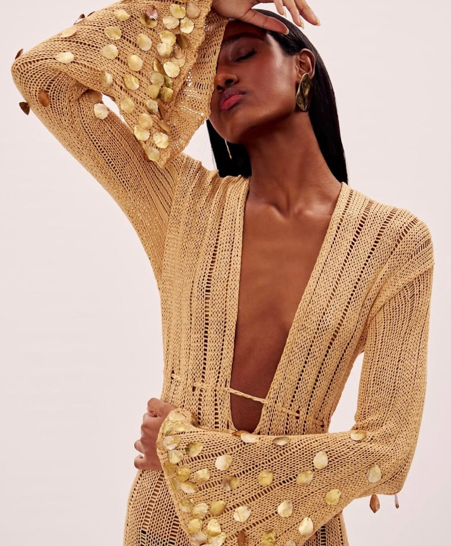 Gold-Cover Maxi Dress