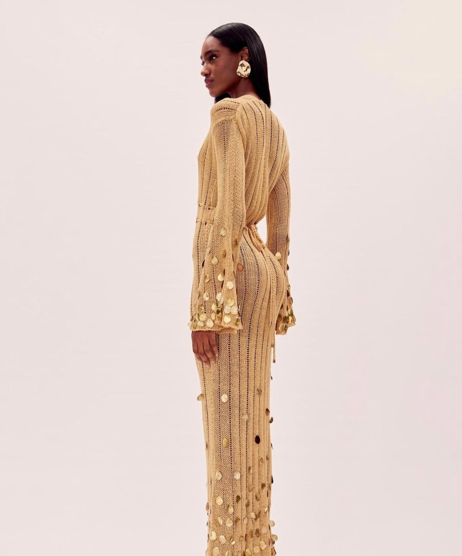 Gold-Cover Maxi Dress