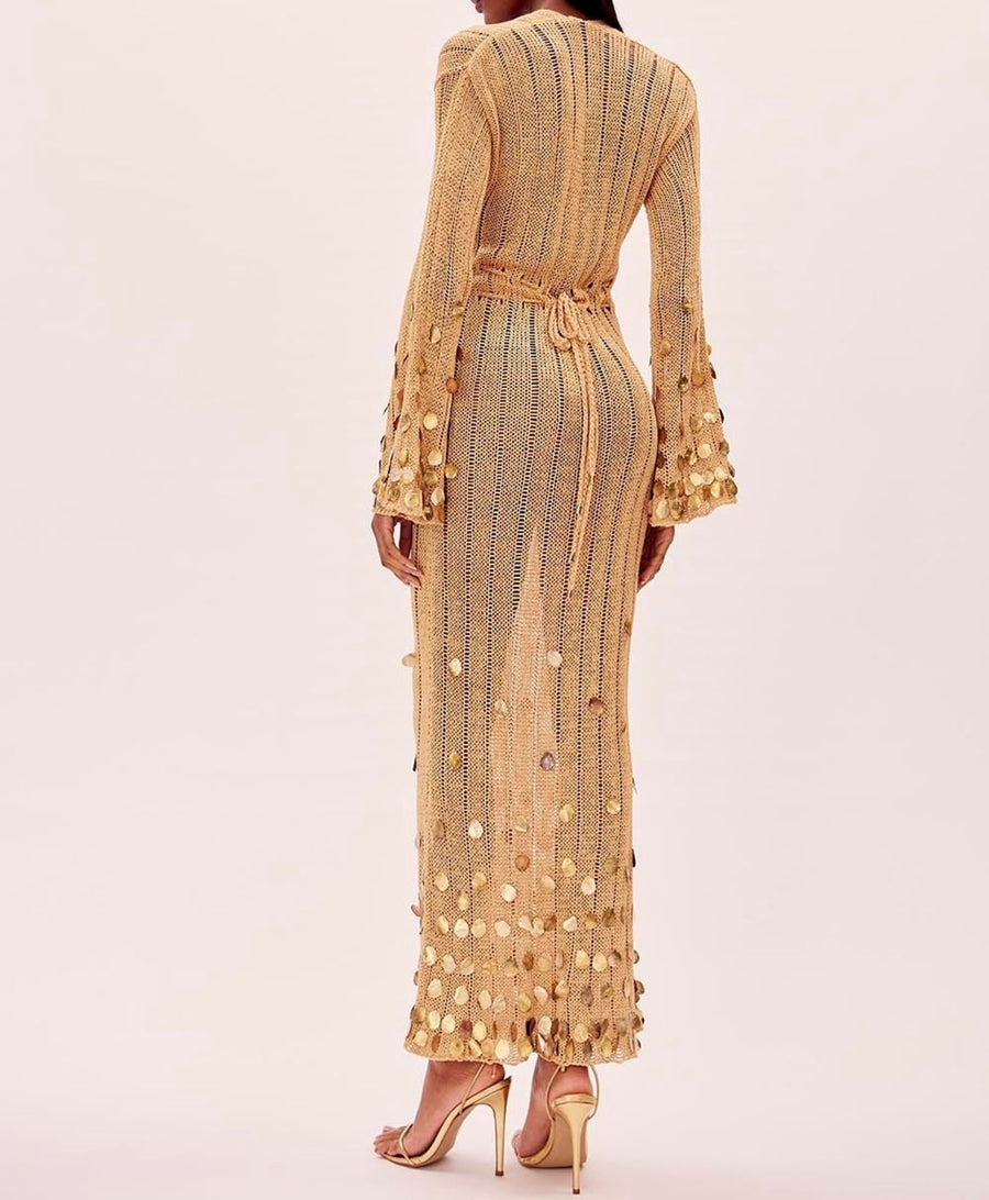 Gold-Cover Maxi Dress