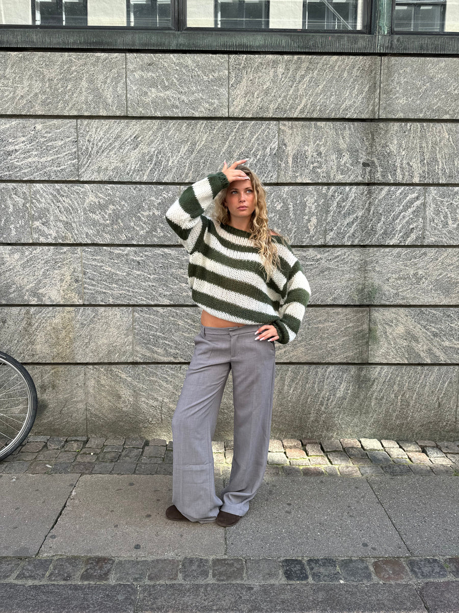 Forest Stripe Chunky Knit Sweater