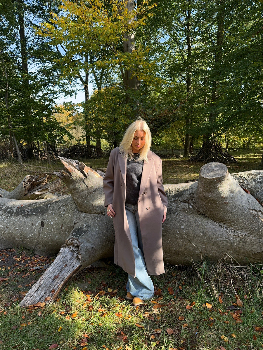 Oversized Longline Coat - Taupe