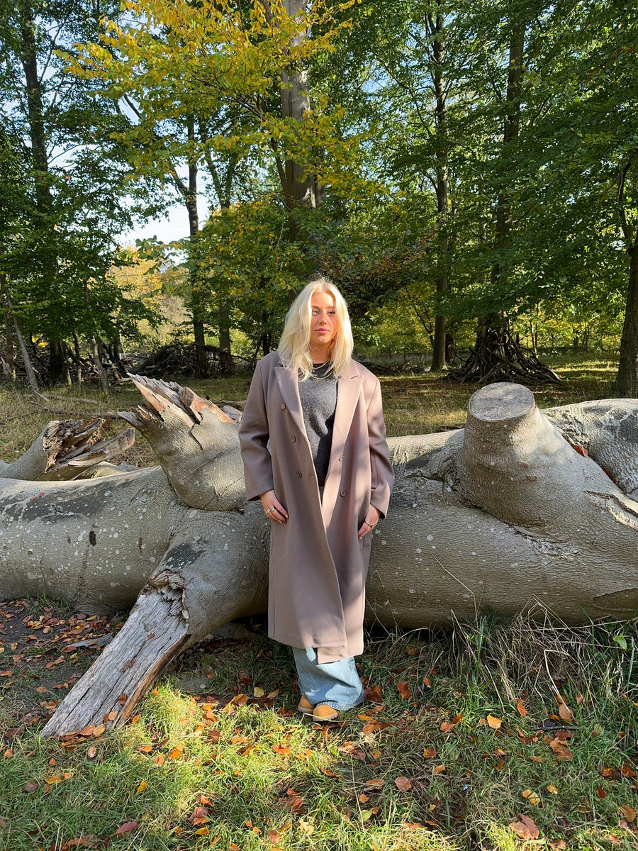 Oversized Longline Coat - Taupe