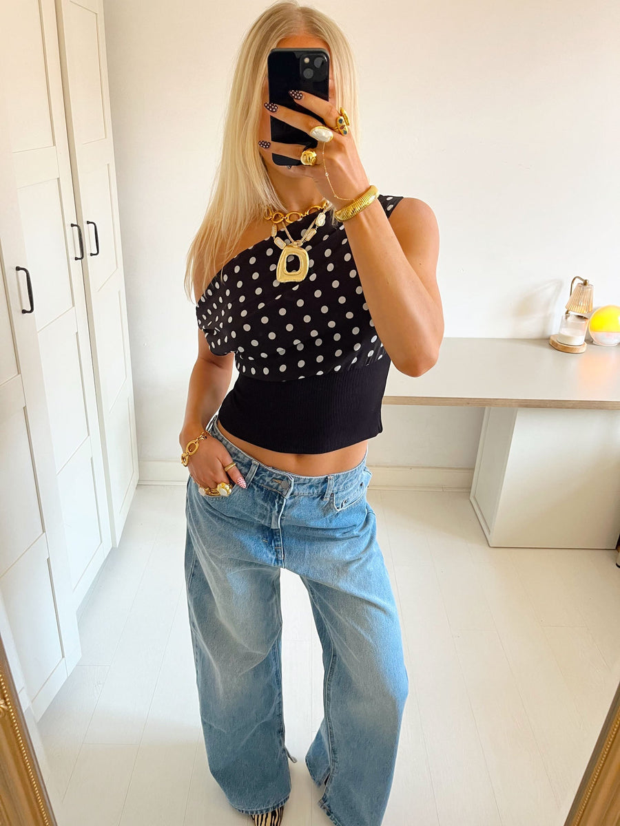 Milano Dots Top - Black/White