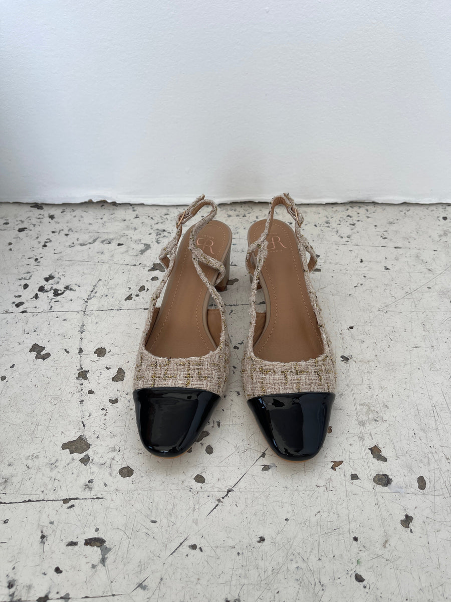 Ella ballerina shoes with heel - Beige