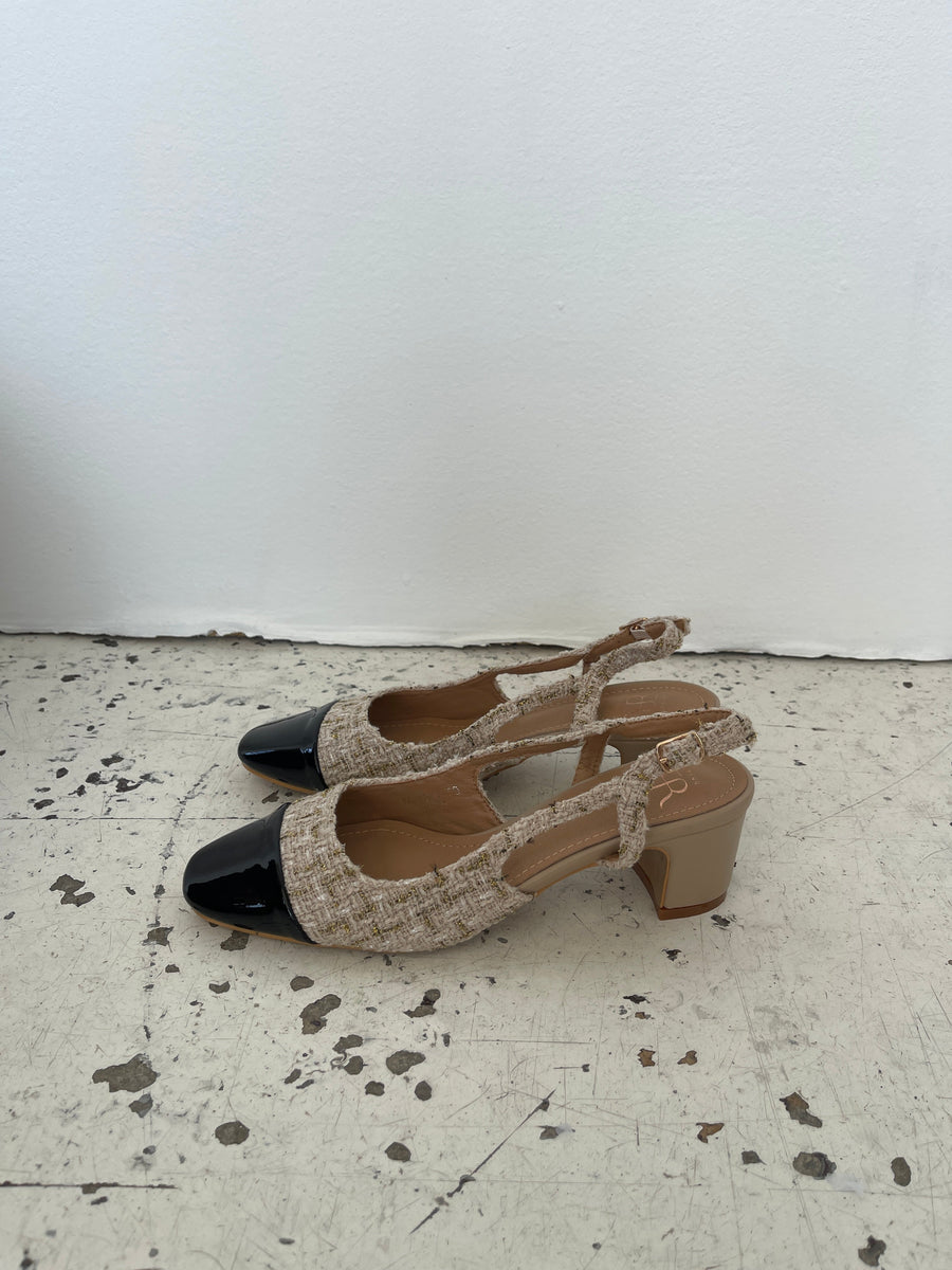 Ella ballerina shoes with heel - Beige