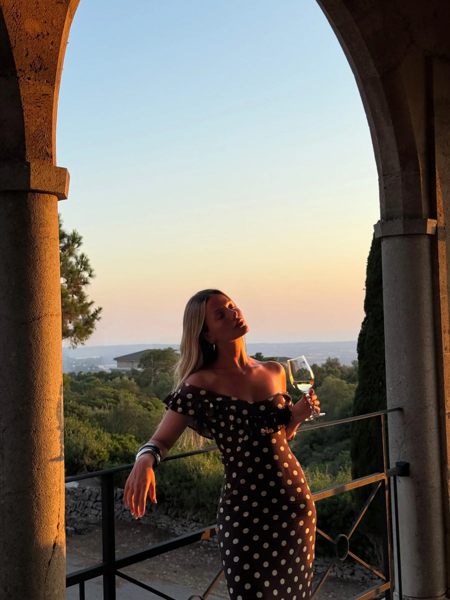 Luna Polka Dot Maxi Dress