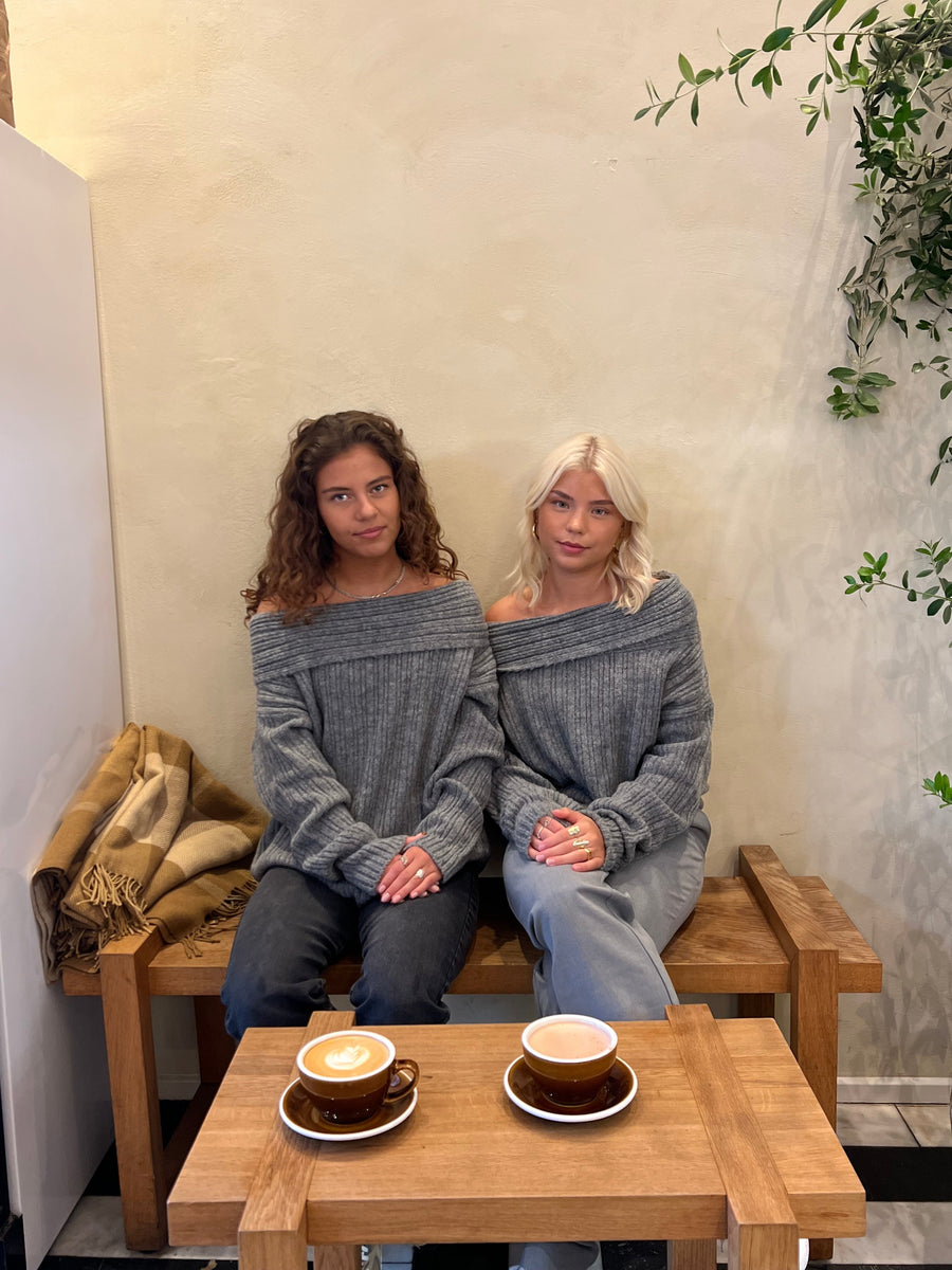 Paris off shoulder knit - Grey