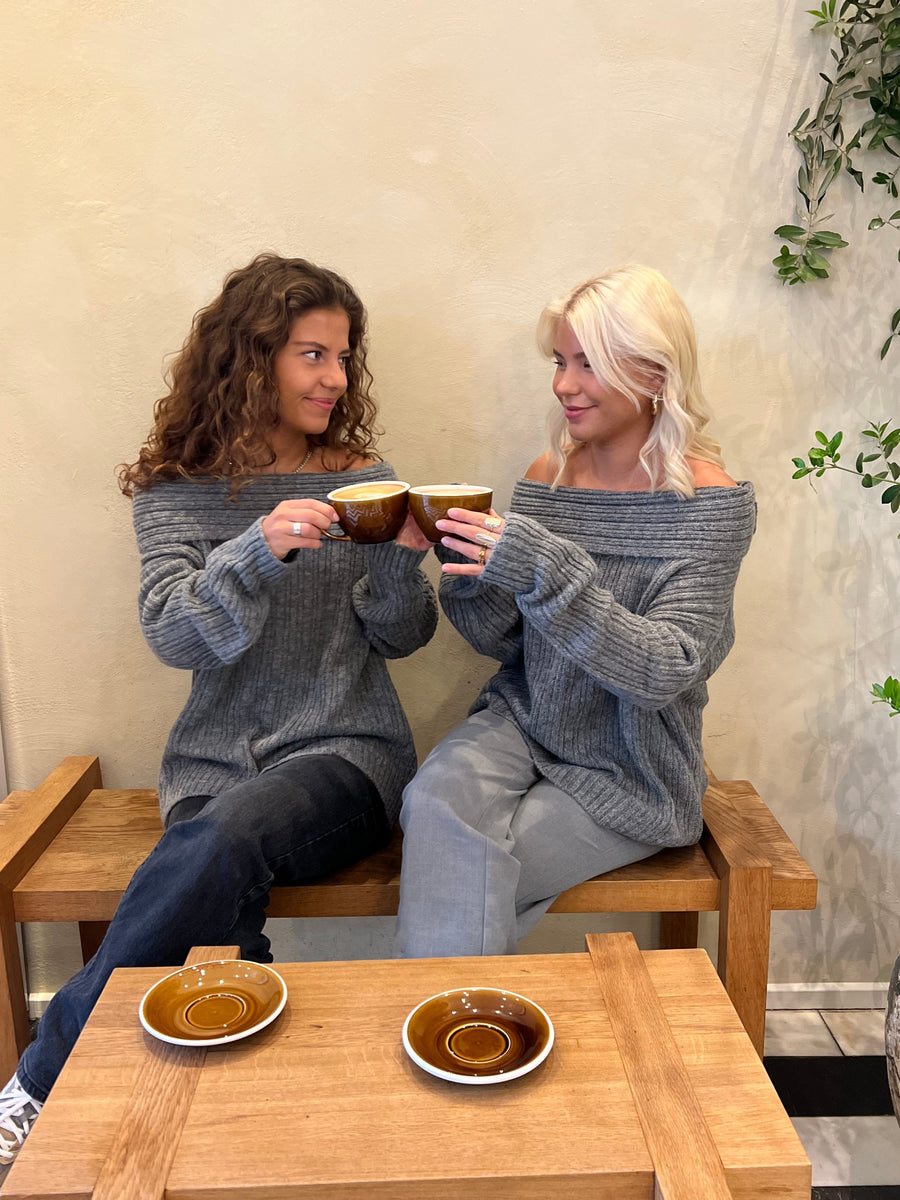 Paris off shoulder knit - Grey