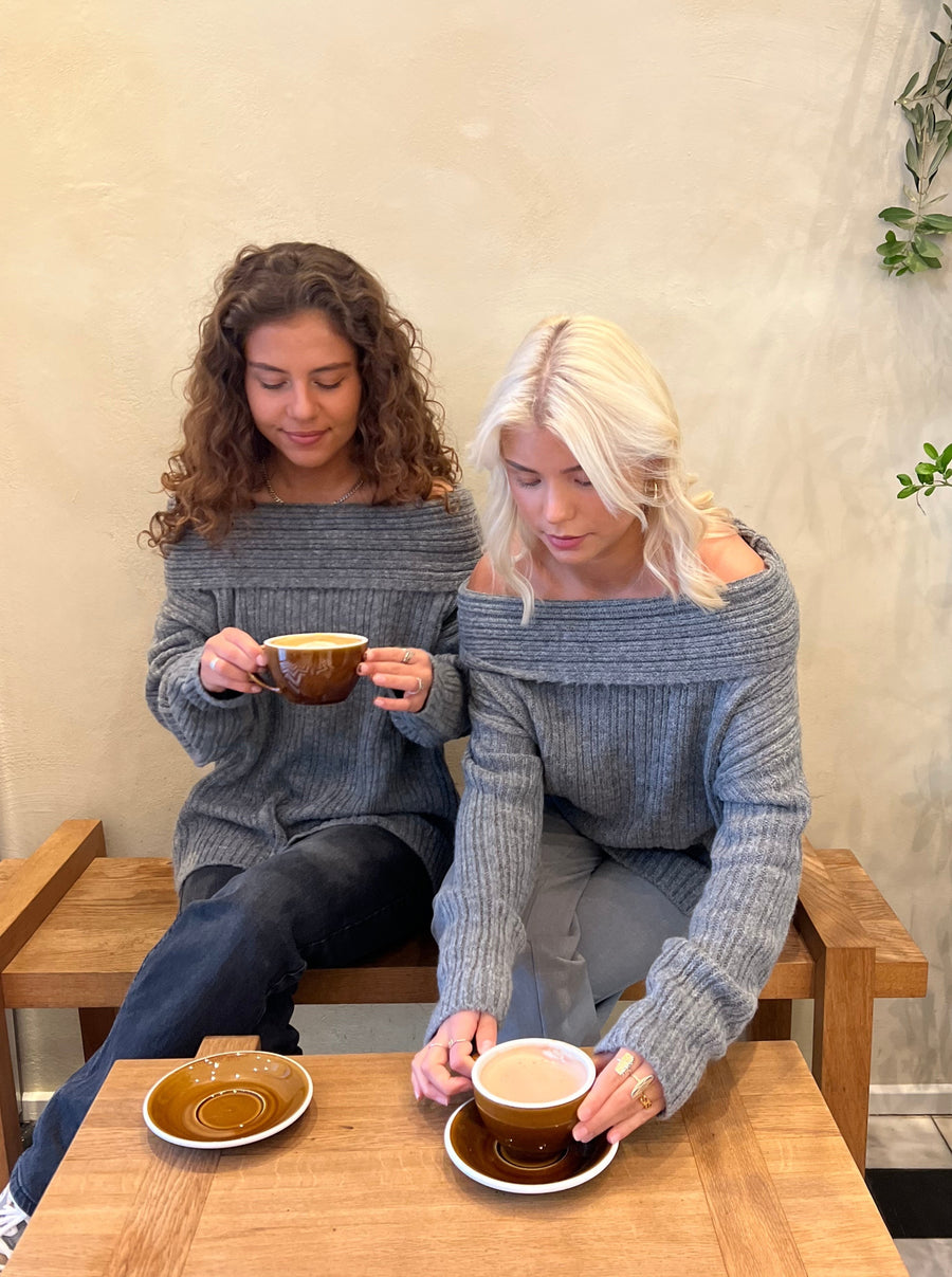 Paris off shoulder knit - Grey