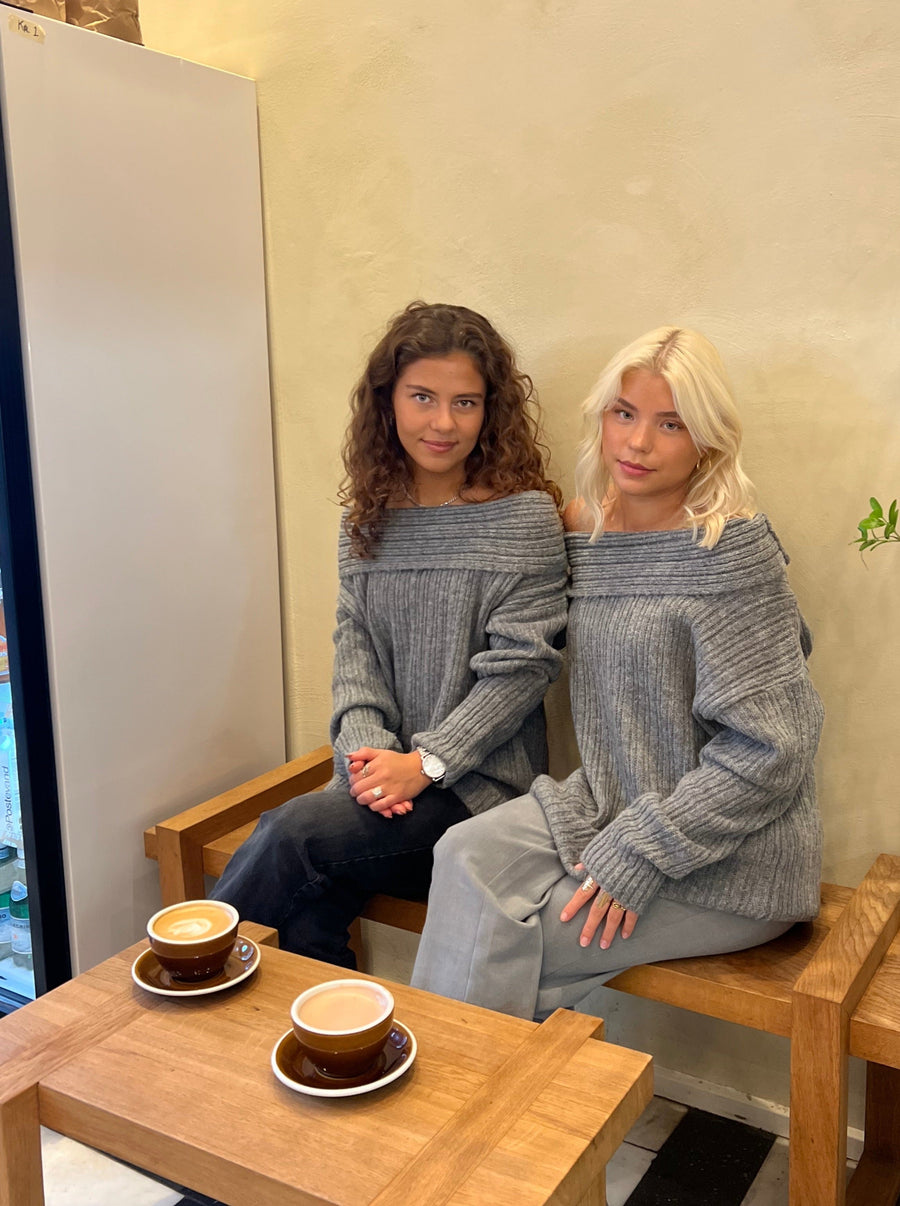 Paris off shoulder knit - Grey